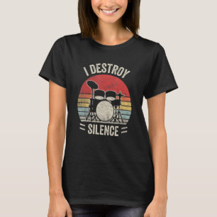 Camiseta Percussio Retro Cute Drum Set Vintage Music