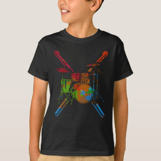 Camiseta Percussion Drum Set Drummer Drums