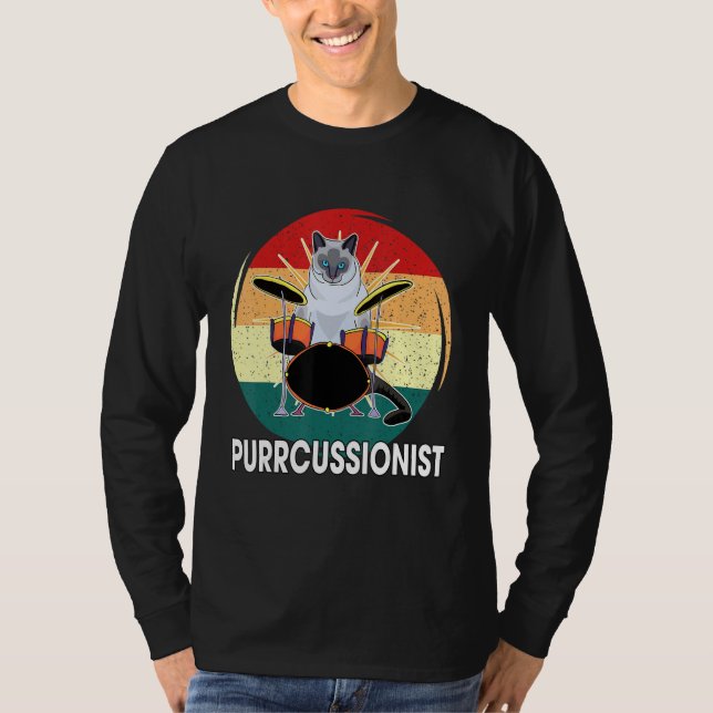 Camiseta Percussion Drummer Drumming Drums Saying I Kitten  (Anverso)