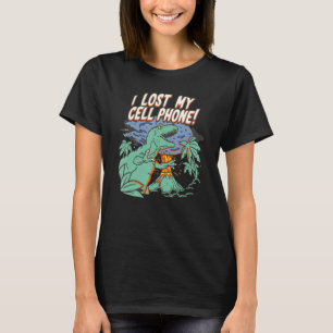 Camiseta Perdí mi celular Dinosaurios Hombres Mujeres Niños