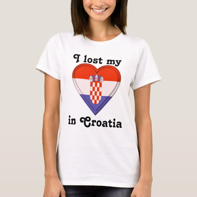 Camiseta Perdí mi corazón en Croacia (Anverso)