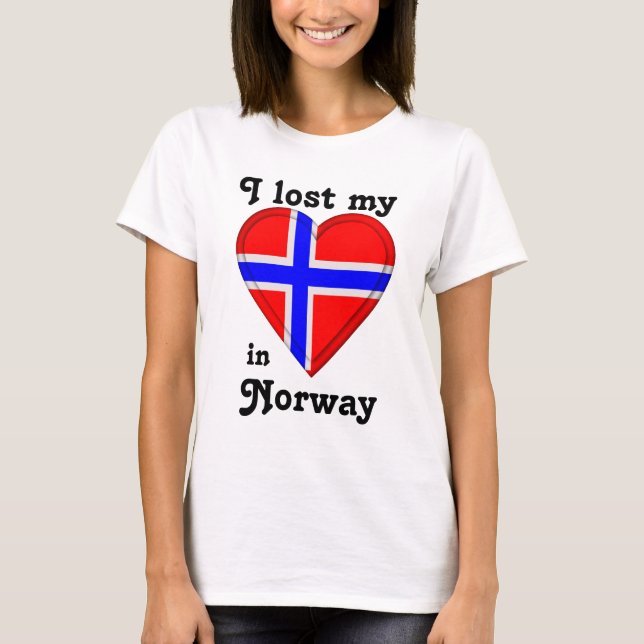 Camiseta Perdí mi corazón en Noruega (Anverso)