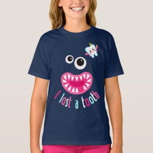 Camiseta Perdí Mi Diente. Un monstruo lindo sin diente.