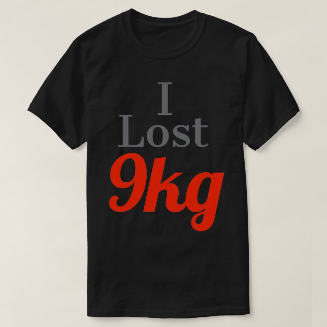 Camiseta Perdí peso 9 kg (Diseño del anverso)