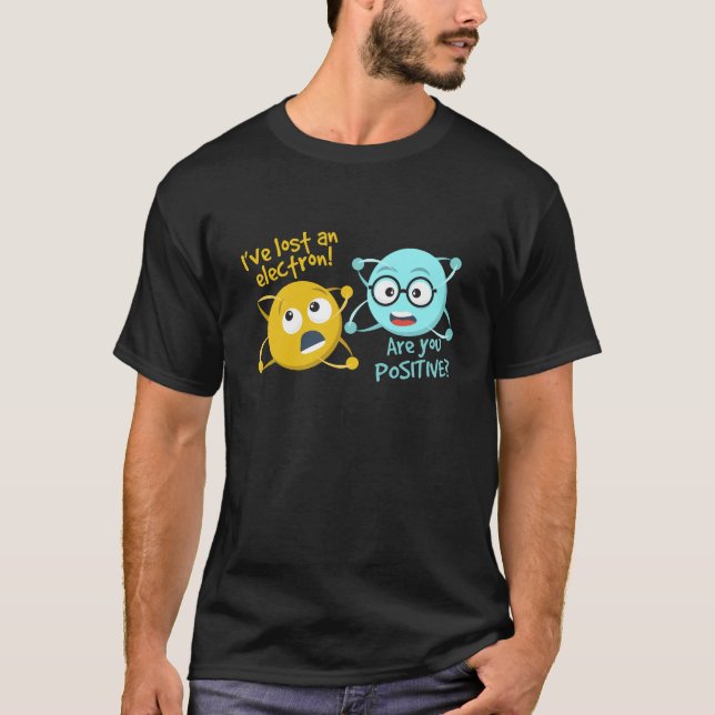 Camiseta Perdí un electrón soy usted ciencia divertida (Anverso)