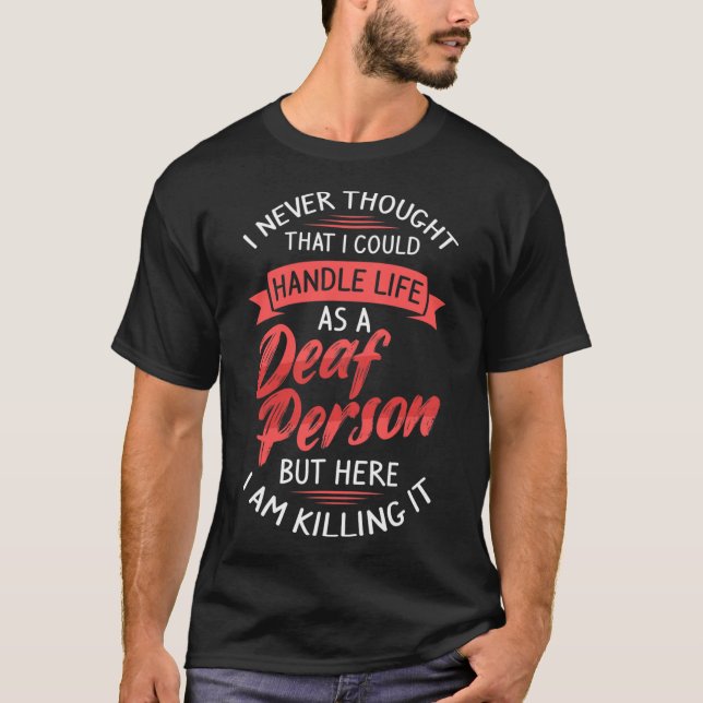 Camiseta Pérdida Auditiva Sorda Conciencia Lenguaje De Seña (Anverso)
