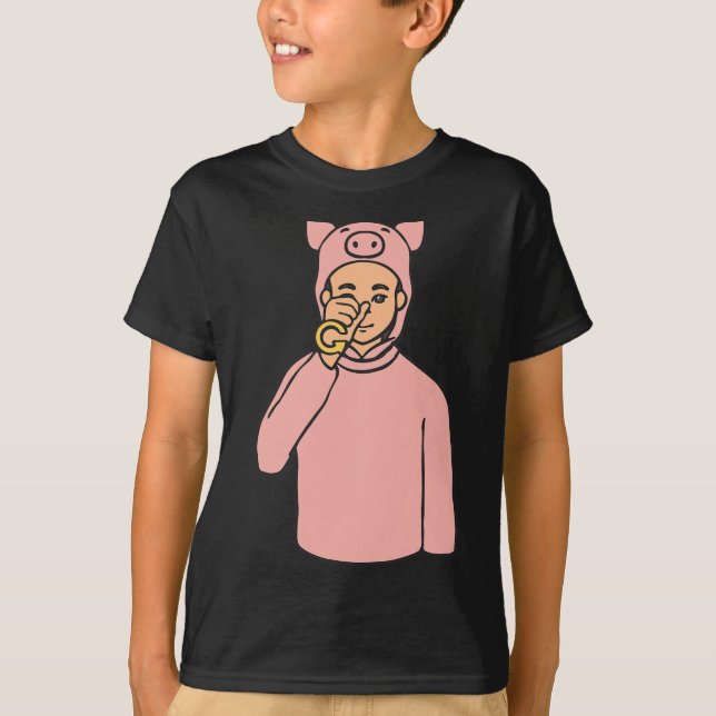 Camiseta Pérdida de audición sorda de la mano de un animal  (Anverso)