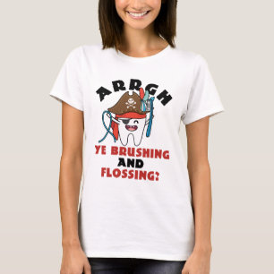Camiseta Pérdida de cepillado del tema pirata de dentista p