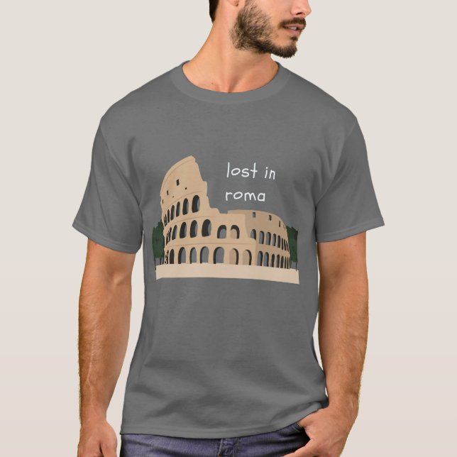 Camiseta Perdida en Roma - Diseño de colosales (Anverso)