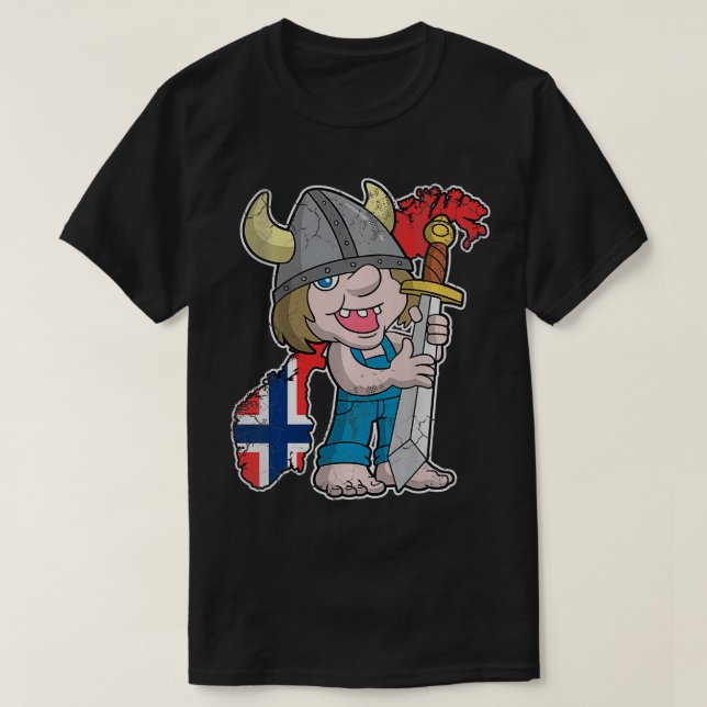 Camiseta Pérdida noruega de bandera noruega noruega de vint (Diseño del anverso)