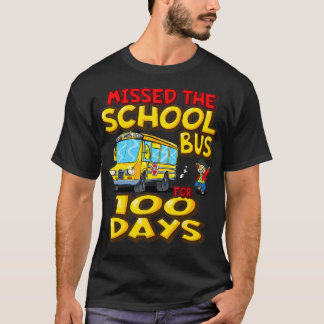 Camiseta Perdido el autobús escolar durante 100 días, estud
