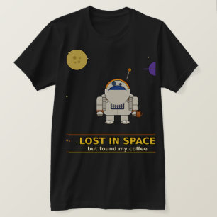 Camiseta Perdido en el espacio pero encontré mi café Astr