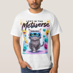 Camiseta Perdido en el Metaverse - Funny VR Cat Design