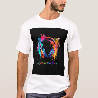 Camiseta Perdido en el Ritmo – Arte de Auriculares Colorido