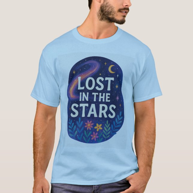 Camiseta Perdido en las estrellas - Diseño estético espacia (Anverso)
