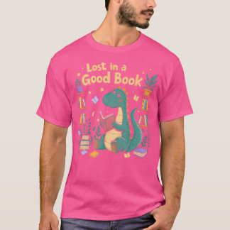 Camiseta Perdido En Un Buen Lector De Dinos De Libros Cute