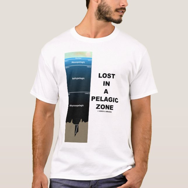 Camiseta Perdido en una zona pelágica (oceanografía) (Anverso)