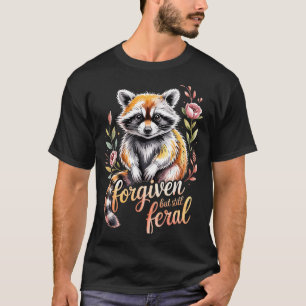 Camiseta Perdonado Pero Todavía Mapache Feral Cristiano Cit