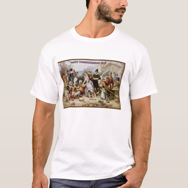 CAMISETA PEREGRINO AMERICANO JUDÍO FELIZ DEL ORGULLO DE (Anverso)