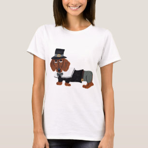 Camiseta Peregrino de Acción de Gracias Dachshund