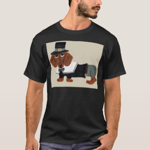 Camiseta Peregrino de Thanksgviving del Dachshund
