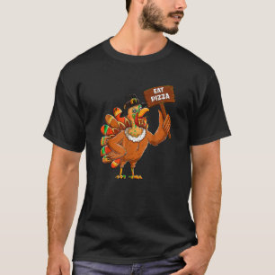 Camiseta Peregrino de Turquía Comer Pizza Adulto Vegan Grac