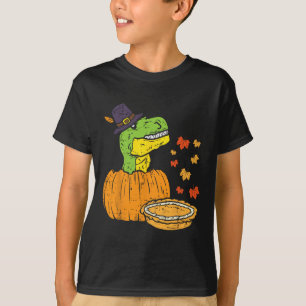 Camiseta Peregrino Trex Dinosaurio Calabaza Pie de Acción d