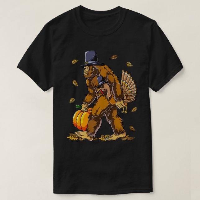 Camiseta Peregrino Turquía Calabaza Día de Acción de Gracia (Diseño del anverso)