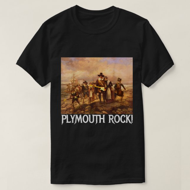 Camiseta Peregrinos del Día de Acción de Gracias de la Roca (Diseño del anverso)