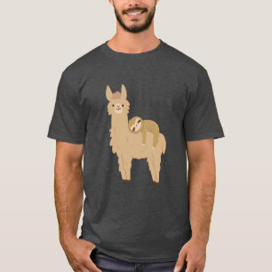 Camiseta Pereza adorable que duerme en una llama