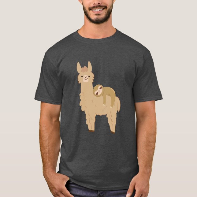 Camiseta Pereza adorable que duerme en una llama (Anverso)