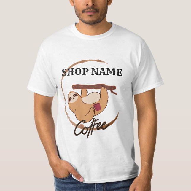 Camiseta Pereza de los animales café personalizado de té No (Anverso)