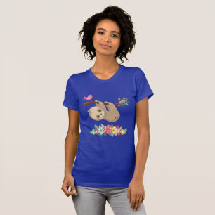 Camiseta Pereza linda de Brown que cuelga upside-down