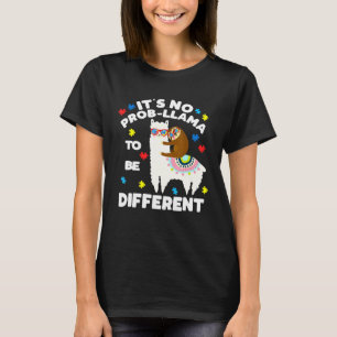 Camiseta Pereza Llama Conciencia del Autismo No ProbL Llama
