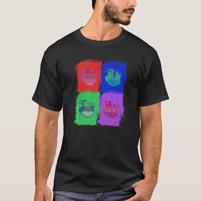 Camiseta pereza perezosa Pop colorido (Anverso)