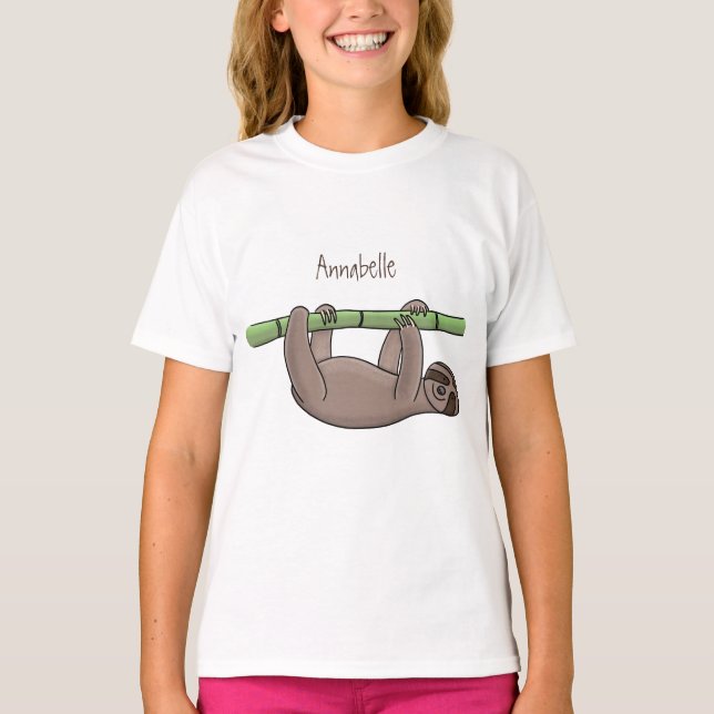 Camiseta Pereza sonriente suave en el ilustracion personali (Anverso)