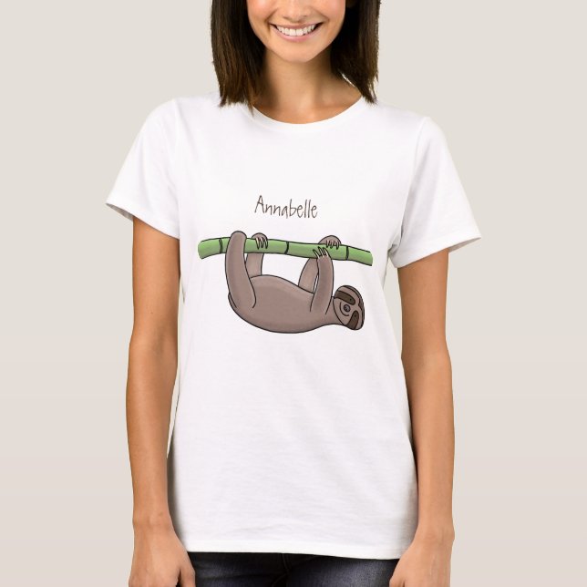 Camiseta Pereza sonriente suave en el ilustracion personali (Anverso)