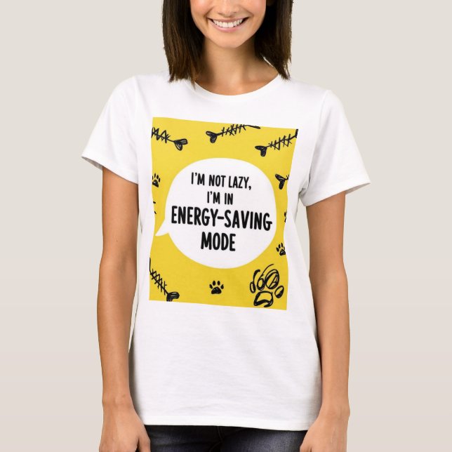 Camiseta perezosa y divertida para ahorrar energía (Anverso)