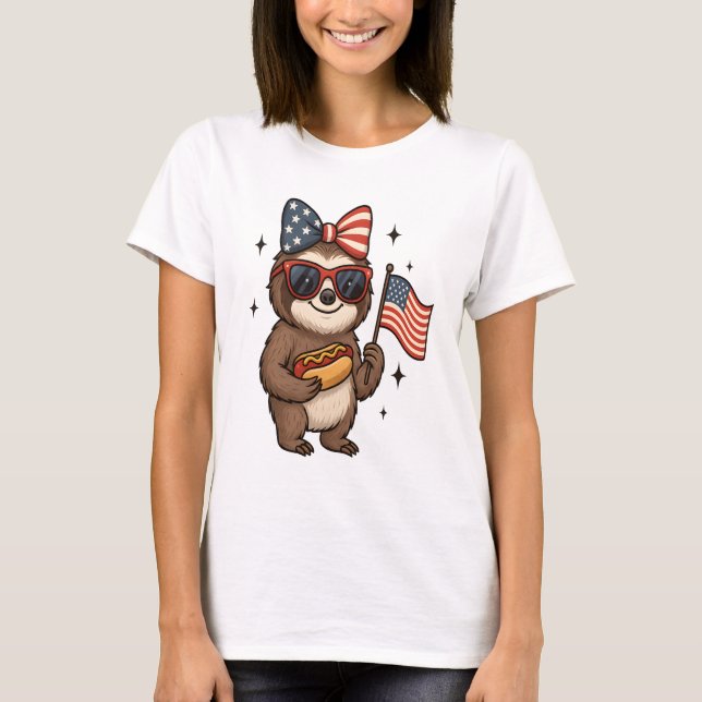 Camiseta Perezoso 4 de Julio (Anverso)