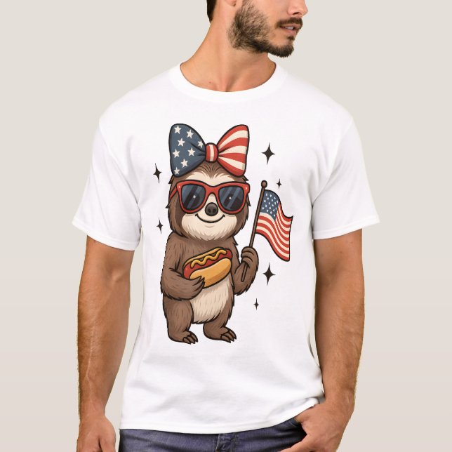 Camiseta Perezoso 4 de Julio (Anverso)