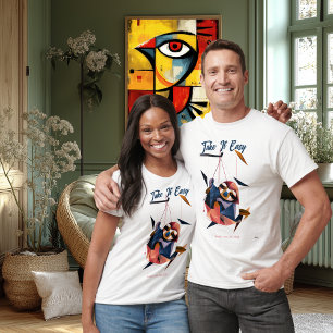 Camiseta Perezoso Abstracto Relajado