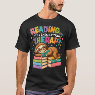 Camiseta Perezoso Acogedor Terapia de Lectura Amante del Li