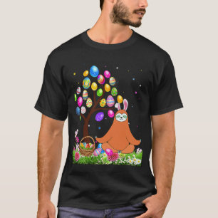 Camiseta Perezoso Animal Mascota Caza Huevo Árbol Conejo Dí