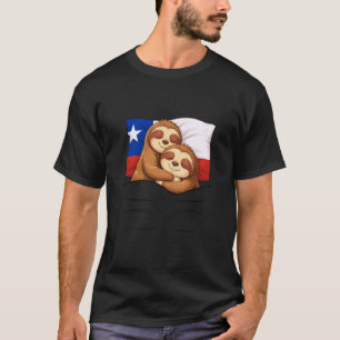Camiseta Perezoso Bandera Chilena Pijama Noche de Dormir Du