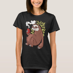 Camiseta Perezoso Bebe Café Caliente Divertido Perezoso Beb