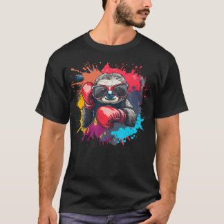 Camiseta Perezoso Boxeador Con Guantes De Boxeo Kickboxing 
