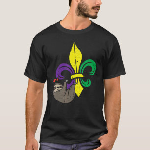 Camiseta Perezoso Bufón Perezoso Carnaval de Mardi Gras Hom