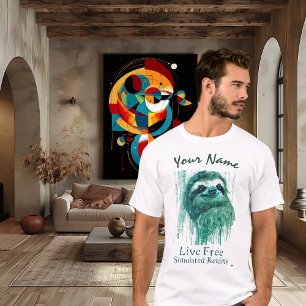 Camiseta Perezoso Cibernético Verde Turquesa – Nombre Perso