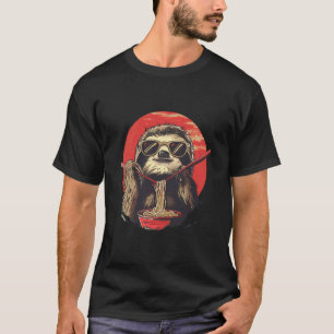 Camiseta Perezoso comiendo ramen Tazón de ramen Fideos rame