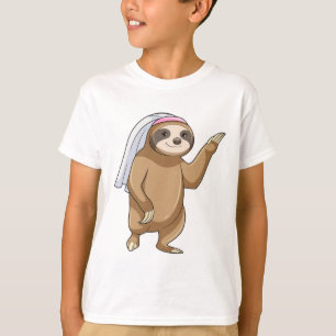 Camiseta Perezoso como Novia con Velo
